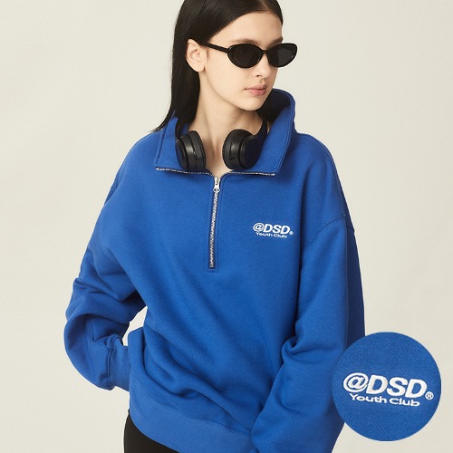 ODSD 로고 스웨트 하프집업 - BLUE