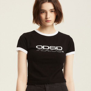ODSD 하우스 크롭 링거 티셔츠 - BLACK