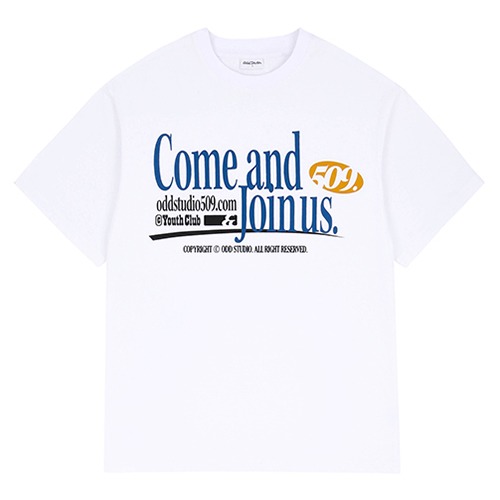 컴앤조인어스 그래픽 오버핏 티셔츠 - WHITE