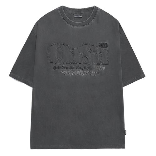 ODSD 피그먼트 데미지 티셔츠 - LIGHT CHARCOAL